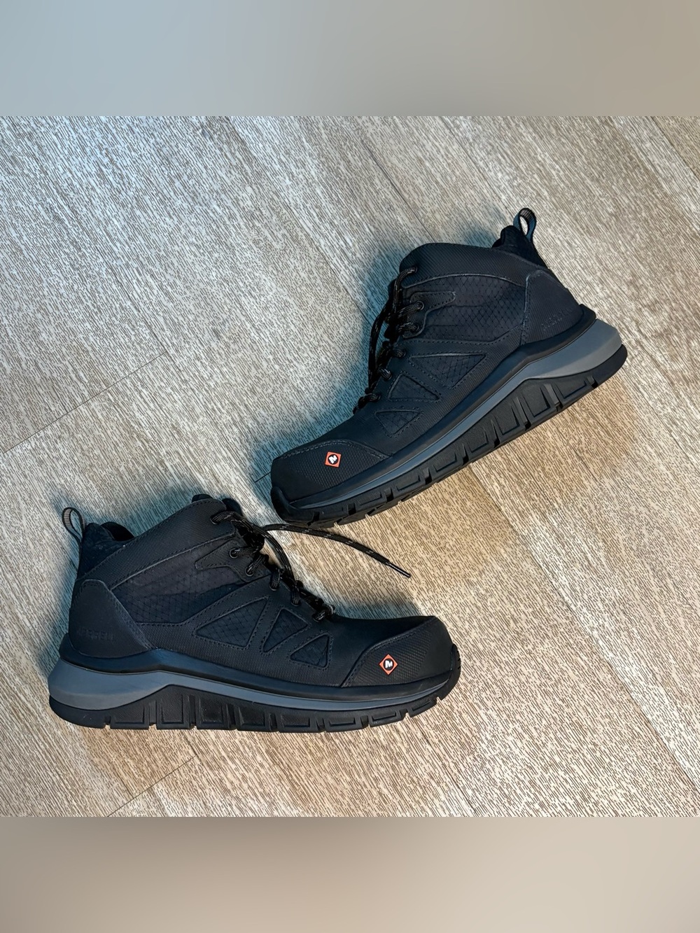 MERRELL MENS FULLBENCH SPEED MID CARBON FIBER BLACK BOOTS SIZE 7.5M